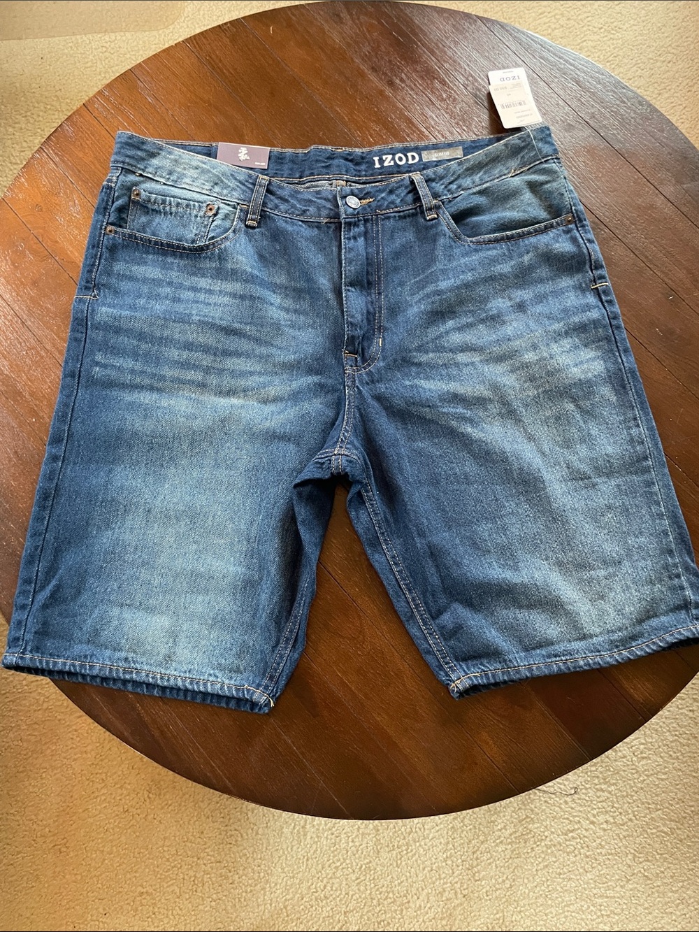 NWT Izod Men's Blue Denim Jean Shorts sz40 slim